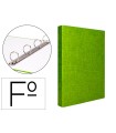 Carpeta de 4 anillas 25mm mixtas liderpapel folio cartonforrado paper coat verde frosty