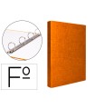 Carpeta de 4 anillas 25mm mixtas liderpapel folio carton forrado paper coat naranja