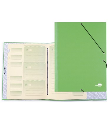 Carpeta clasificadora liderpapel 12 departamentos folio prolongado carton forrado verde claro