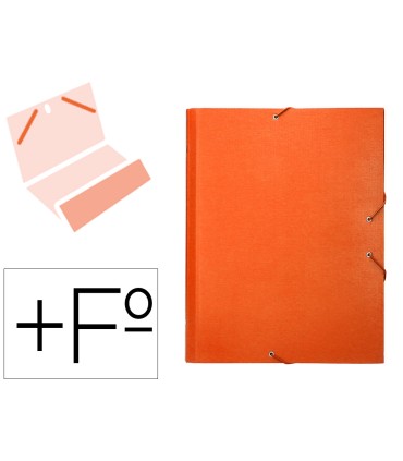 Carpeta clasificadora liderpapel 12 departamentos folio prolongado carton forrado naranja