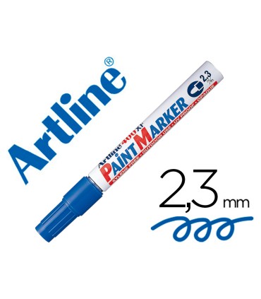 Rotulador artline marcador permanente ek 400 xf azul punta redonda 23 mm metal caucho y plastico