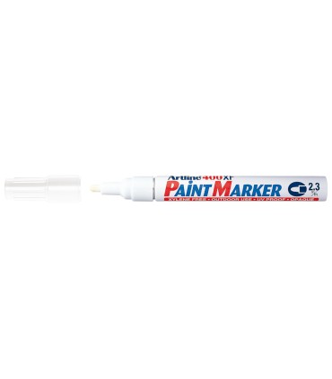 Rotulador artline marcador permanente ek 400 xf blanco punta redonda 23 mm metal caucho y plastico