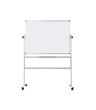 Pizarra blanca q connect doble cara melamina marco de aluminio 120x90 cm giratoria