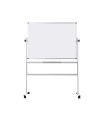 Pizarra blanca q-connect doble cara melamina marco de aluminio 120x90 cm giratoria