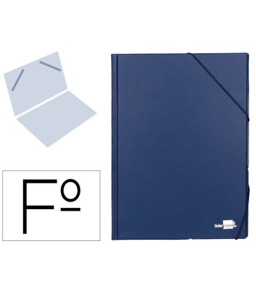 Carpeta liderpapel gomas folio sencilla pvc azul