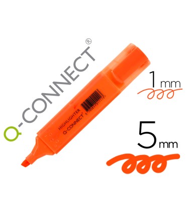 Rotulador q connect fluorescente naranja punta biselada