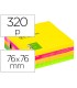 Bloc de notas adhesivas quita y pon q connect 76x76 mm fluorescente con 320 hojas