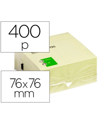 Bloc de notas adhesivas quita y pon q connect 76x76 mm amarillo con 400 hojas