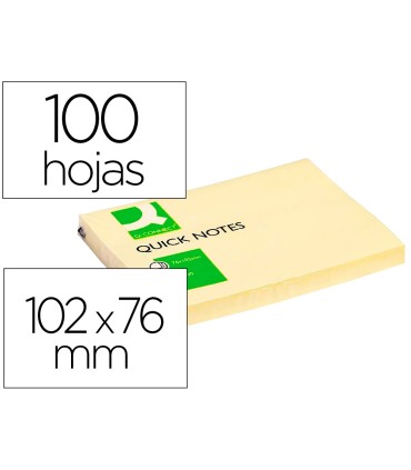 Bloc de notas adhesivas quita y pon q connect 76x102 mm con 100 hojas