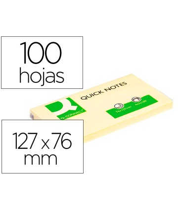 Bloc de notas adhesivas quita y pon q connect 76x127 mm con 100 hojas