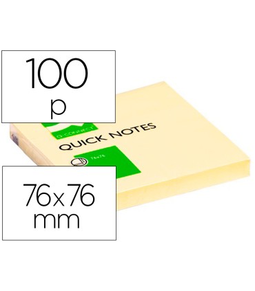 Bloc de notas adhesivas quita y pon q connect 76x76 mm con 100 hojas