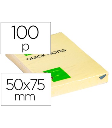 Bloc de notas adhesivas quita y pon q connect 51x76 mm con 100 hojas