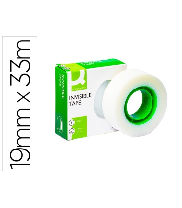 Cinta adhesiva q connect invisible 33 mt x 19 mm