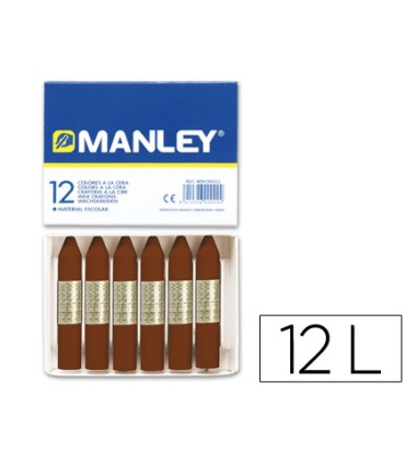 Lapices cera manley unicolor pardo n29 caja de 12 unidades