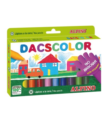 Lapices cera dacscolor caja de 12 colores