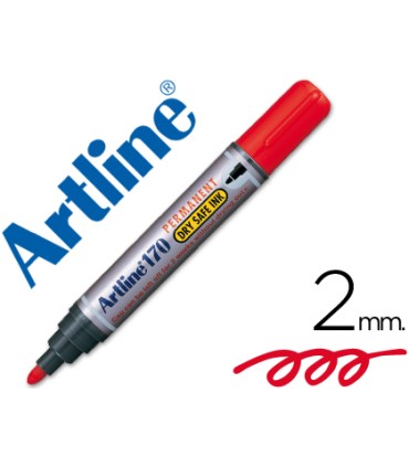 Rotulador artline marcador permanente 170 rojo punta redonda 2 mm antisecado