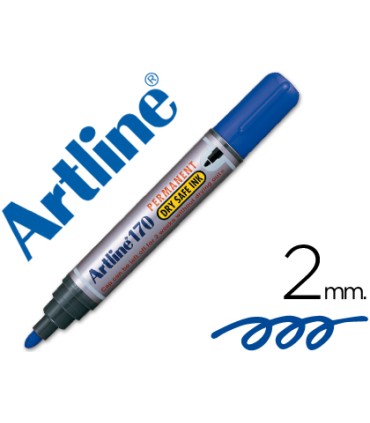 Rotulador artline marcador permanente 170 azul punta redonda 2mm antisecado