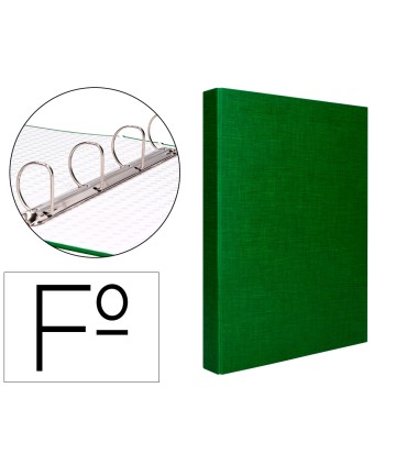 Carpeta de 4 anillas 40mm mixtas liderpapel folio carton forrado paper coat verde