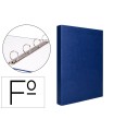 Carpeta de 4 anillas 25mm mixtas liderpapel folio carton forrado paper coat azul