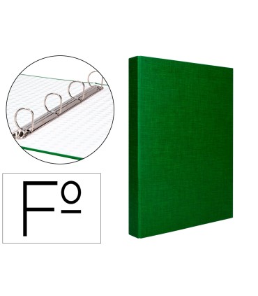 Carpeta de 4 anillas 25mm mixtas liderpapel folio cartonforrado paper coat verde