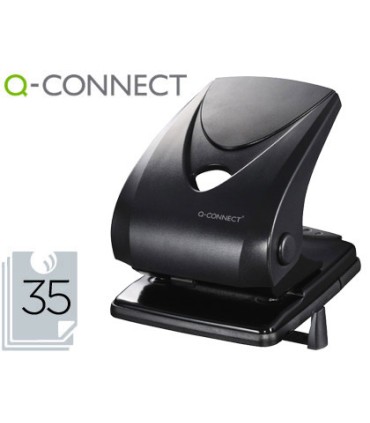 Taladrador q connect kf01236 2 taladros color negro abertura 35 mm capacidad 40 hojas