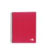 Cuaderno espiral liderpapel a5 micro papercoat tapa forrada 140h 75 gr cuadro5mm 5 bandas 6 taladros rojo