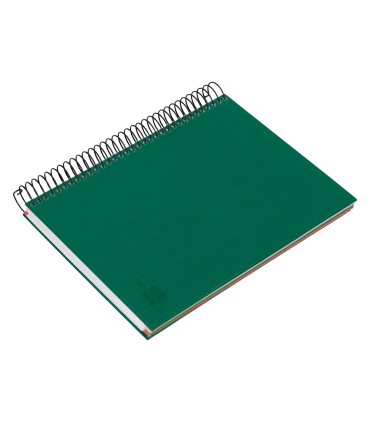 Cuaderno espiral liderpapel a5 micro papercoat tapa forrada 140h 75 gr cuadro5mm 5 bandas 6 taladros verde