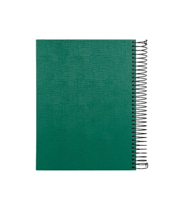 Cuaderno espiral liderpapel a5 micro papercoat tapa forrada 140h 75 gr cuadro5mm 5 bandas 6 taladros verde