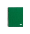 Cuaderno espiral liderpapel a4 micro papercoat tapa forrada 140h 75 gr cuadro5mm 5 bandas 4 taladros verde