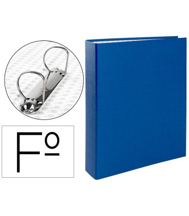 Carpeta de 2 anillas 40mm mixtas liderpapel folio carton forrado paper coat plastico azul