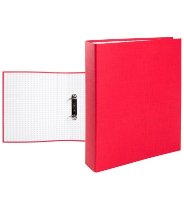 Carpeta de 2 anillas 40mm mixtas liderpapel folio carton forrado paper coat plastico roja