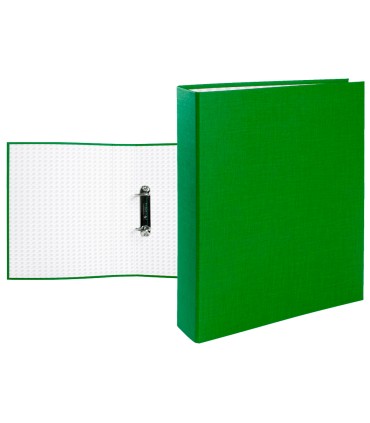 Carpeta de 2 anillas 40mm mixtas liderpapel folio carton forrado paper coat compresor plastico verde