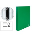 Carpeta de 2 anillas 25mm mixtas liderpapel folio carton forrado paper coat compresor plastico verde