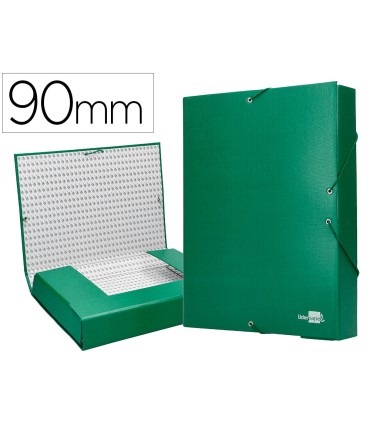 Carpeta proyectos liderpapel folio lomo 90mm carton forrado verde