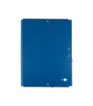 Carpeta liderpapel gomas folio 3 solapas carton forrado azul