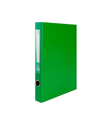 Carpeta de 2 anillas 25mm mixt as liderpapel folio forrado papercoat con ollao y tarjetero compresor plastico verde