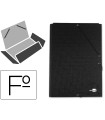 Carpeta liderpapel gomas folio 3 solapas carton forrado negra