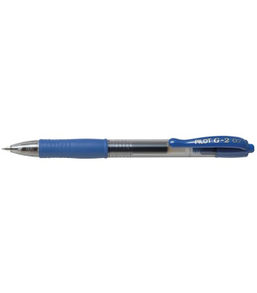 Boligrafo pilot g 2 azul tinta gel retractil sujecion de caucho