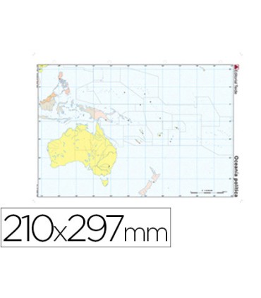 Mapa mudo color din a4 oceania politico