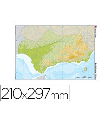 Mapa mudo color din a4 andalucia fisico