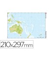 Mapa mudo color din a4 oceania fisico