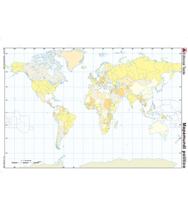 Mapa mudo color din a4 planisferio politico