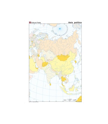 Mapa mudo color din a4 asia politico