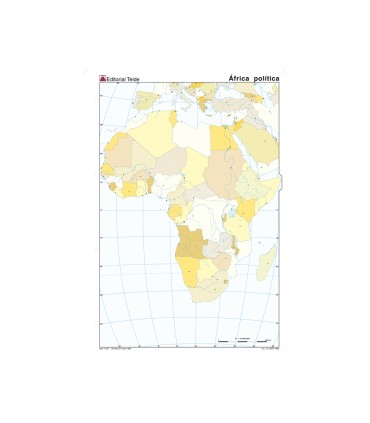 Mapa mudo color din a4 africa politico