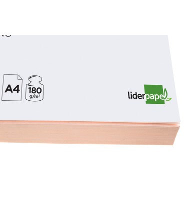 Cartulina liderpapel a4 180g m2 crema paquete de 100 hojas