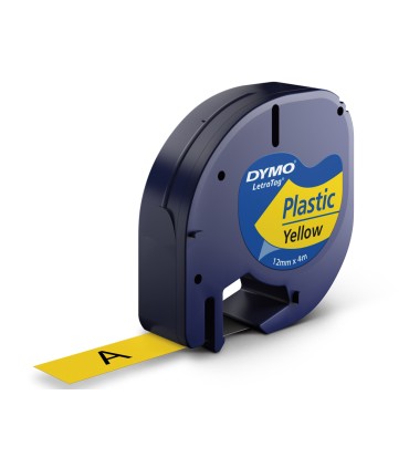 Cinta dymo 12mmx4mt negro amarillo para maquina letratag