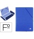 Carpeta liderpapel gomas folio 3 solapas carton prespan azul