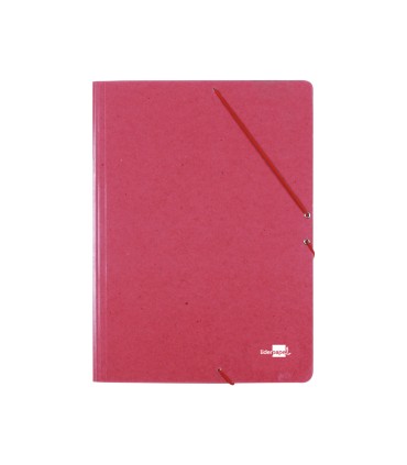 Carpeta liderpapel gomas folio 3 solapas carton prespan roja