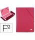 Carpeta liderpapel gomas folio 3 solapas carton prespan roja