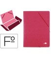 Carpeta liderpapel gomas folio 3 solapas carton prespan roja